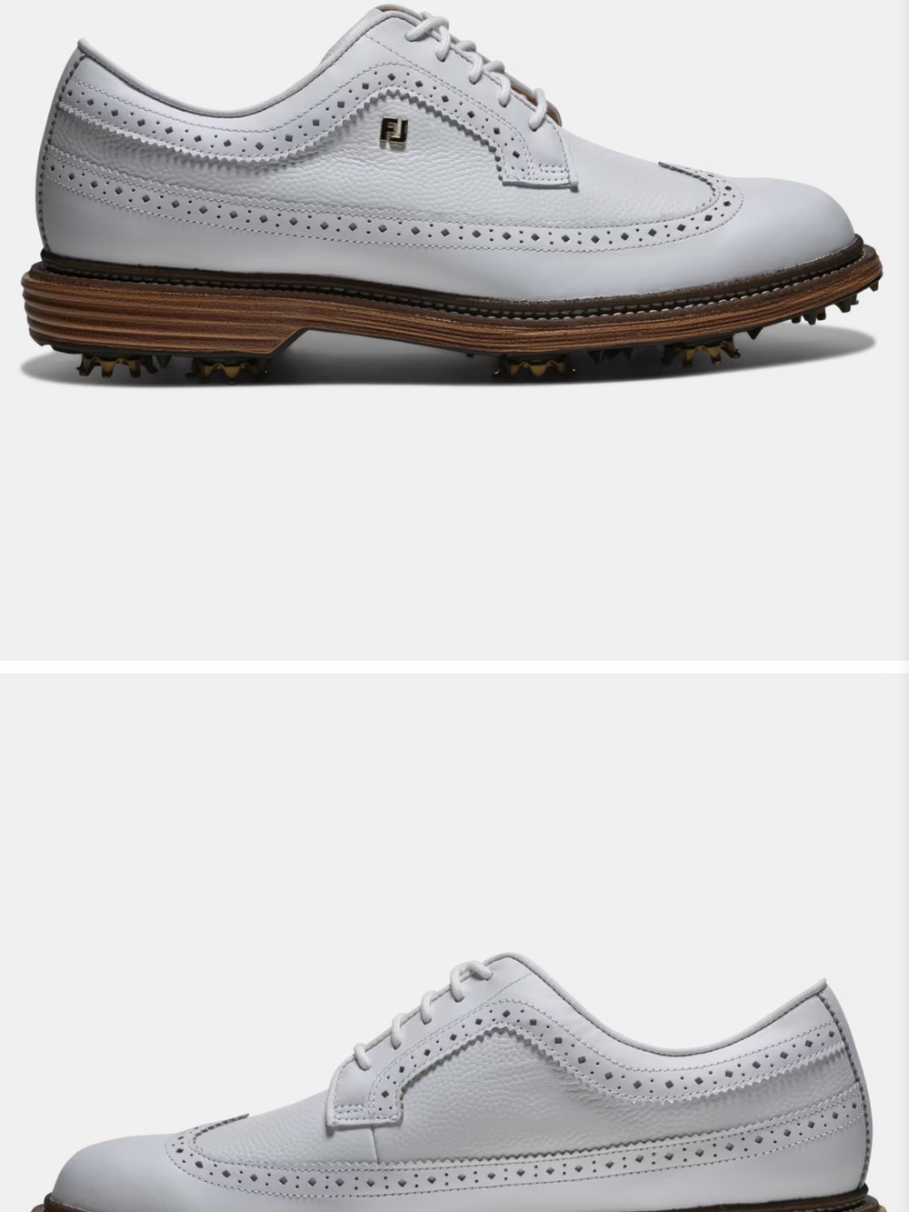 Todd Snyder White Leather Wingtip Golf Loafers